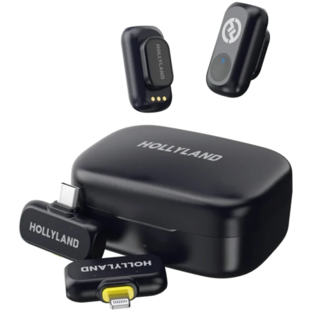 Hollyland Lark A1 Combo Cravate Gris Spatial omnidirectionnel 200m de portée 9h 48kHz Microphone sans fil