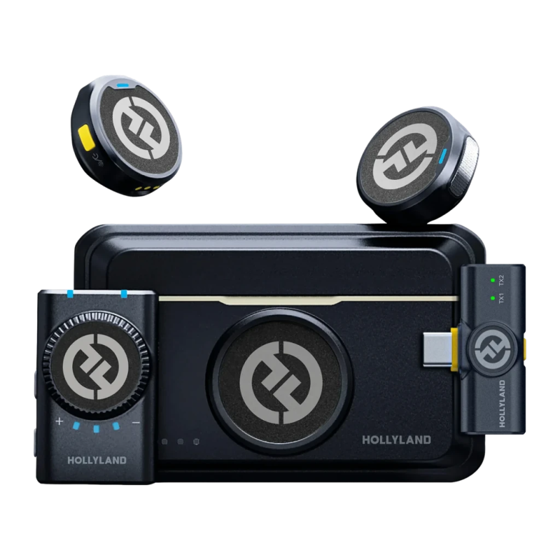 Hollyland Lark M2 Mini Combo Cravate omnidirectionnel 300m de portée 10h suppression du bruit Microphone sans fil