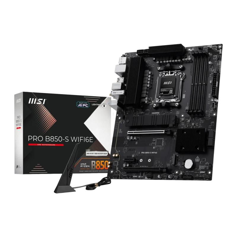 MSI PRO B850-S WiFi 6E AMD B850 AM5 DDR5 ATX 2,5G Ethernet 2 emplacements M.2 Carte mère