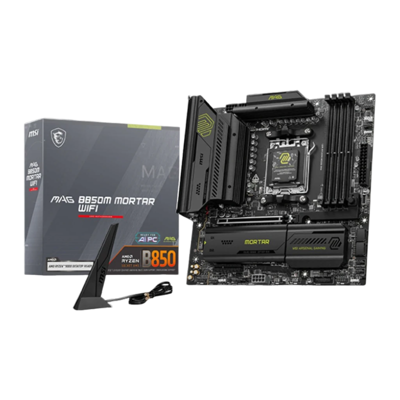MSI MAG B850M Mortar WiFi B850 AM5 DDR5 mATX WiFi 7 3 emplacements M.2 Carte mère