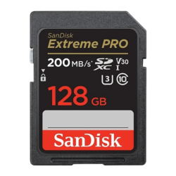 SanDisk Extreme PRO 128GB 200MB/s U3 V30 Carte mémoire