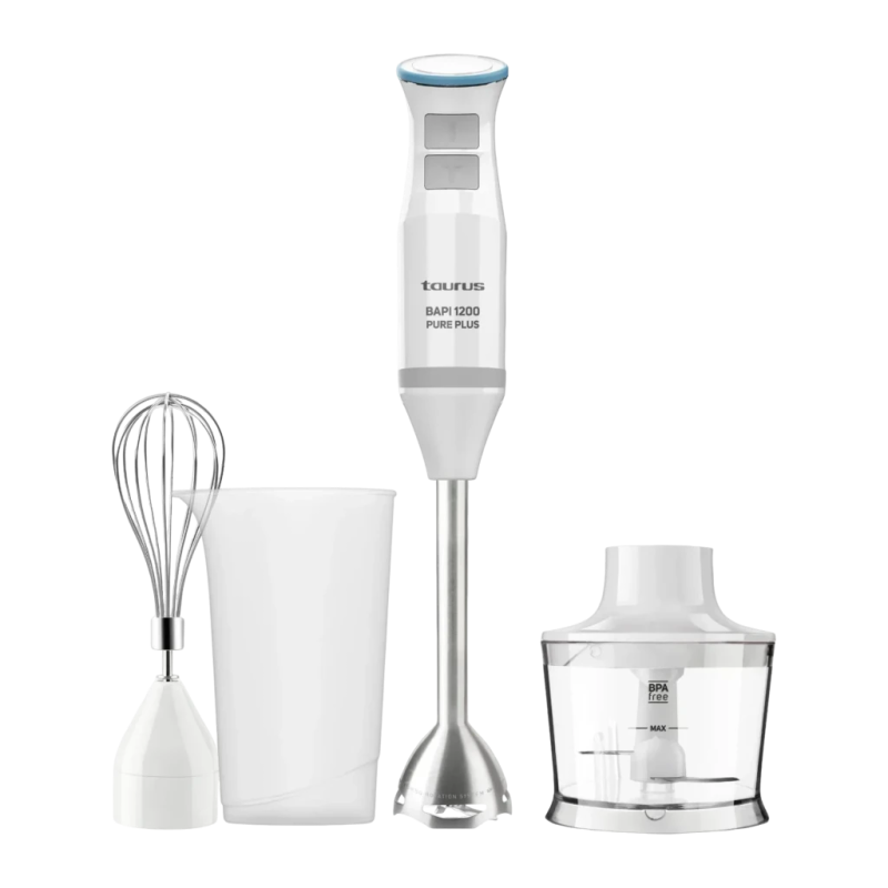 Taurus Bapi 1200 Pure Plus 1200W Hachoir 350ml 20 vitesses acier inoxydable Mixeur plongeant