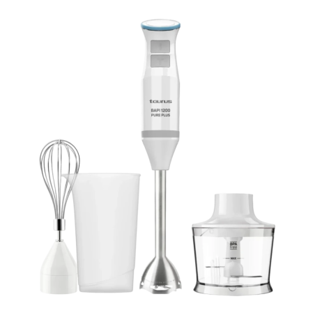 Taurus Bapi 1200 Pure Plus 1200W Hachoir 350ml 20 vitesses acier inoxydable Mixeur plongeant