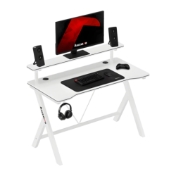 Huzaro Hero 1.9 Acier avec revêtement fibre de carbone 75kg gestion des câbles support pour casque Bureau gaming