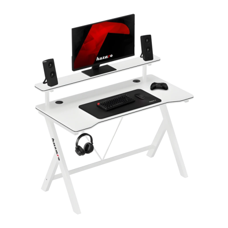 Huzaro Hero 1.9 Acier avec revêtement fibre de carbone 75kg gestion des câbles support pour casque Bureau gaming
