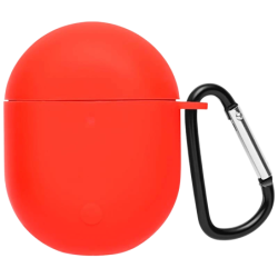 Housse en Silicone avec Mousqueton pour Xiaomi Redmi Buds 3 Pro / POCO Buds Pro Rouge
