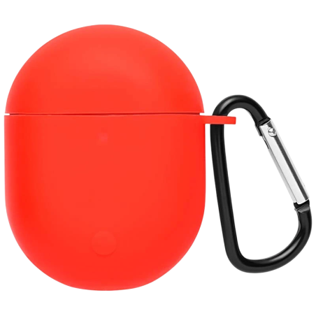 Housse en Silicone avec Mousqueton pour Xiaomi Redmi Buds 3 Pro / POCO Buds Pro Rouge
