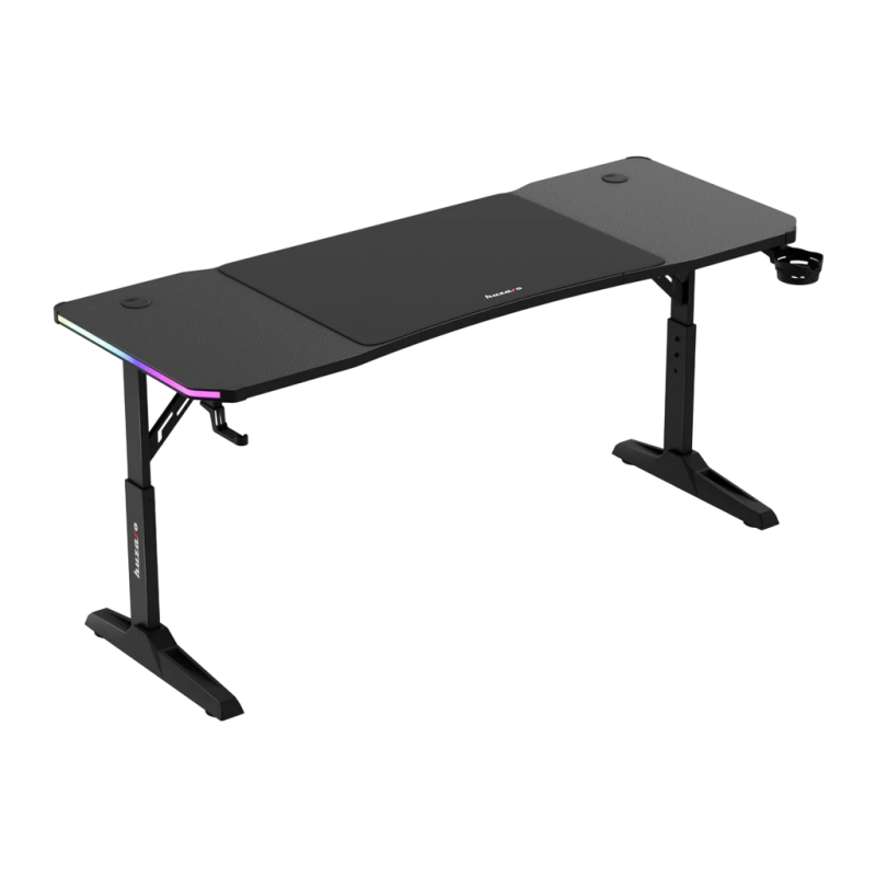 Huzaro Hero 4.6 Fibre de carbone RGB LED avec télécommande 160×60cm 100kg Bureau gaming