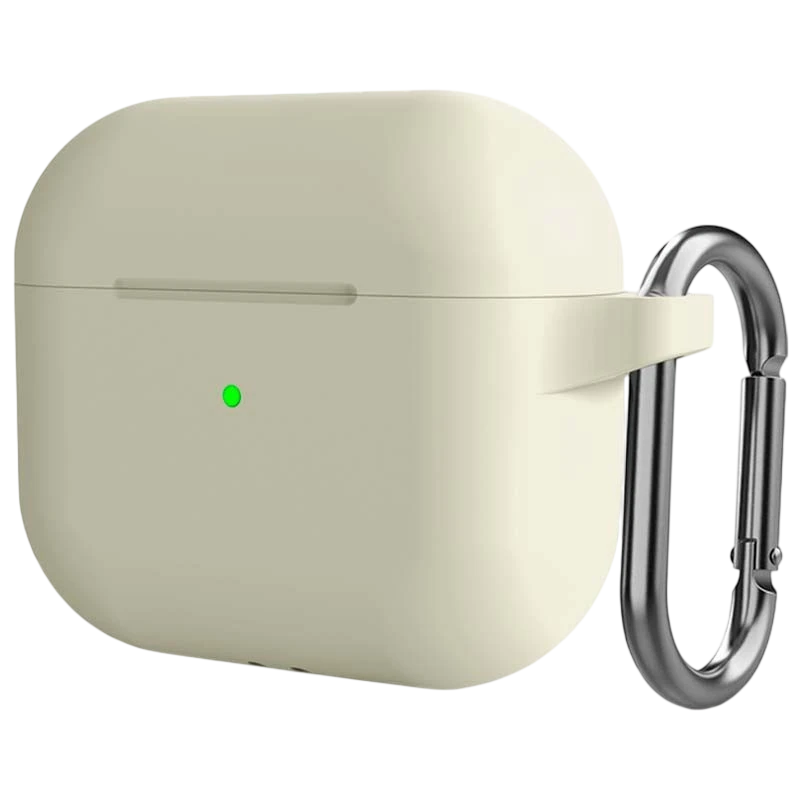 Housse en Silicone avec Mousqueton pour Apple AirPods 3ª Gen Blanc