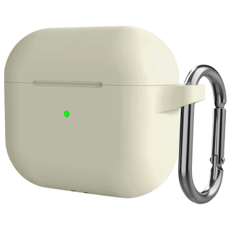 Housse en Silicone avec Mousqueton pour Apple AirPods 3ª Gen Blanc