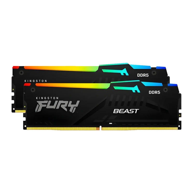 Kingston Fury Beast RGB DDR5 6000MHz 64GB (2x32GB) CL36 DIMM Mémoire RAM