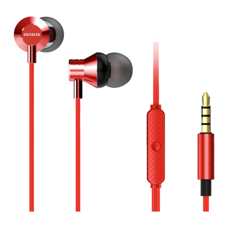 Aiwa ESTM-50RD Jack 3,5 mm In-Ear avec micro Écouteurs