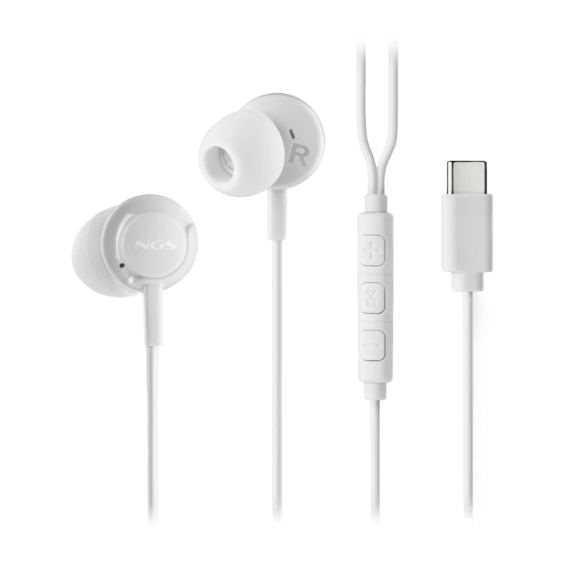 NGS Cross Step USB-C Blanc In-Ear avec micro Écouteurs
