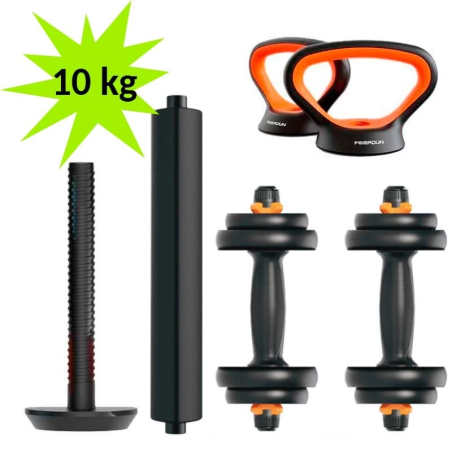 Kit de Musculation Xiaomi FED V2 Haltères + Barre + Kettlebell 10kg