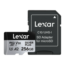 Lexar Professional Plus 256GB Argent 205MB/s U3 V30 Carte microSD