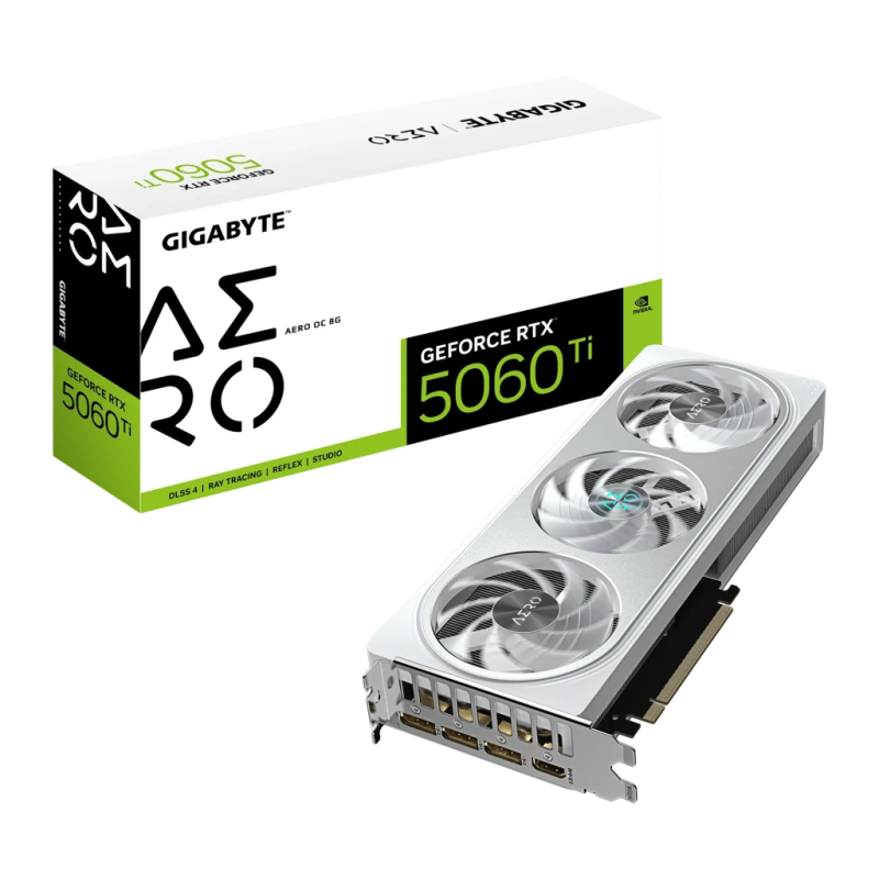 Gigabyte GeForce RTX 5060 Ti Aero OC 8GB GDDR7 3 ventilateurs HDMI 2.1 Carte graphique