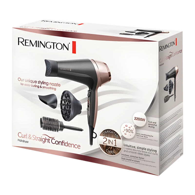 Remington D5706 Curl & Straight Confidence 2200W ionique céramique air froid Sèche-cheveux