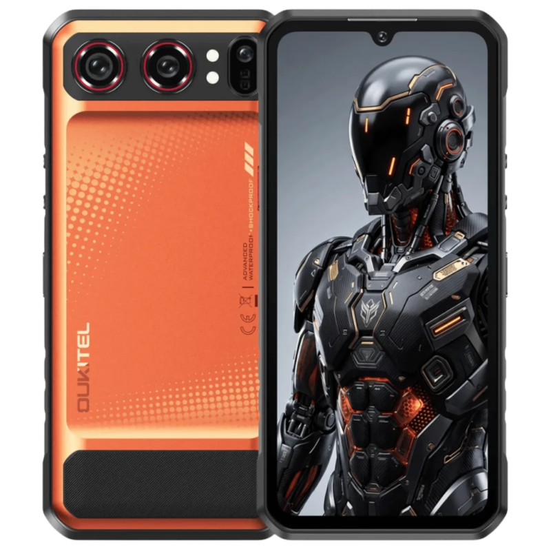 Oukitel WP68 Air 5G 12GB/512GB Orange Rugged avec vision nocturne IP68/IP69K 6,88 pouces IPS 120Hz 64MP 8000mAh 45W NFC