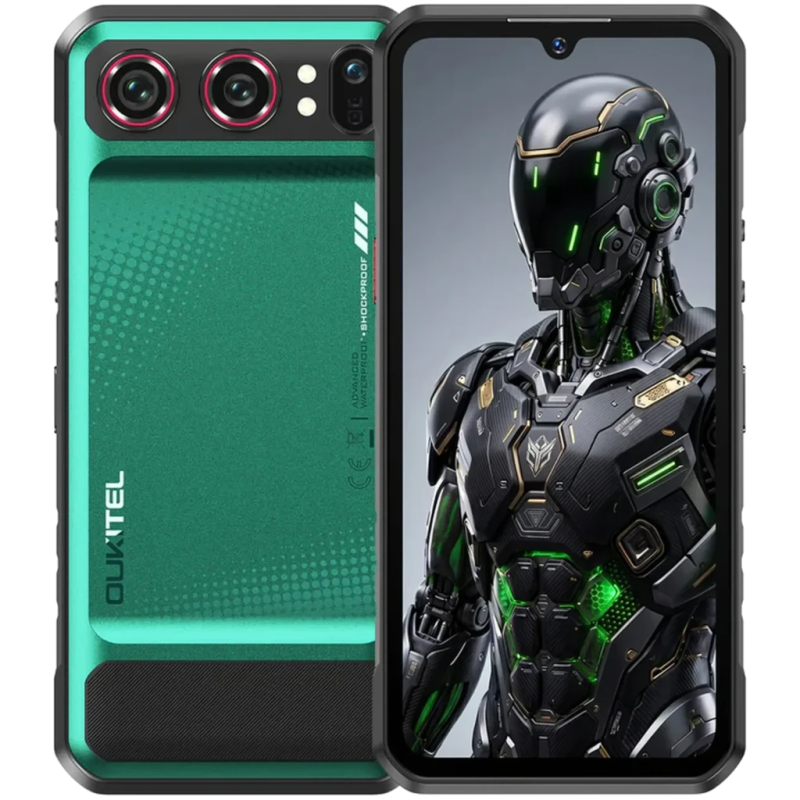 Oukitel WP68 Air 5G 12GB/512GB Vert Rugged avec vision nocturne IP68/IP69K 6,88 pouces IPS 120Hz 64MP 8000mAh 45W NFC