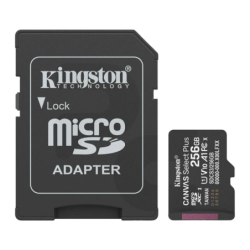 Kingston Canvas Select Plus 256GB 100MB/s A1 U1 V10 Carte microSD + Adaptateur