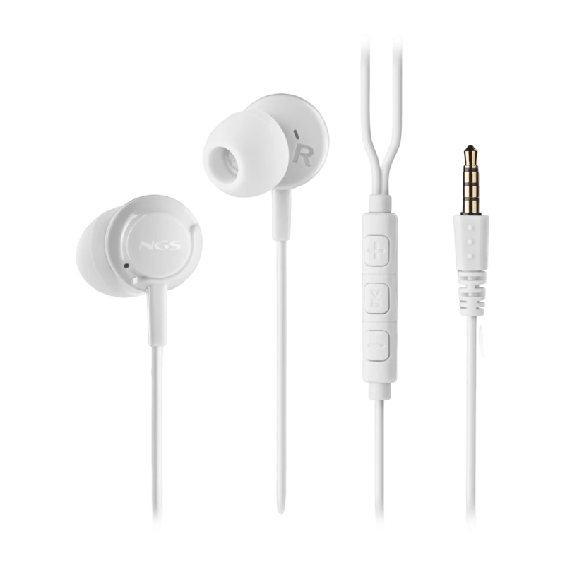 NGS Cross Drift Jack 3,5 mm Blanc In-Ear avec micro Écouteurs