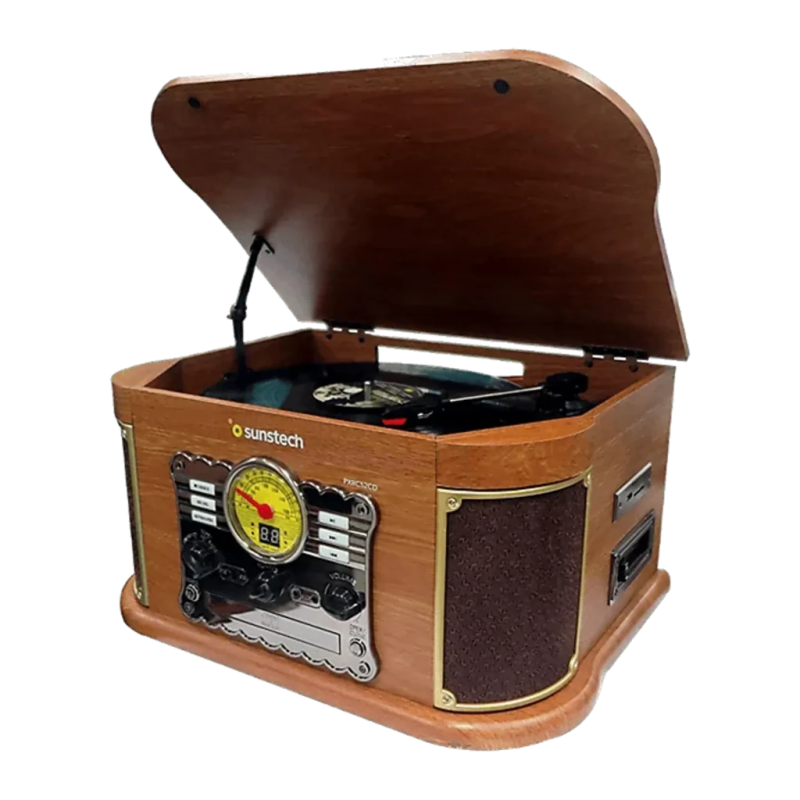 Sunstech PXRC52CD FM/AM Bluetooth entraînement direct 33/45 rpm USB Platine vinyle