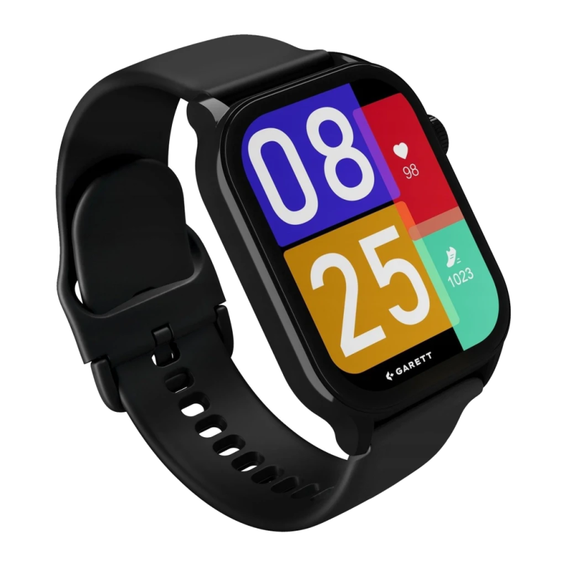Garett GRC Activity 3 Noir 1,95 pouces AMOLED NFC Appels Bluetooth 7 jours +100 sports IP68 Smartwatch