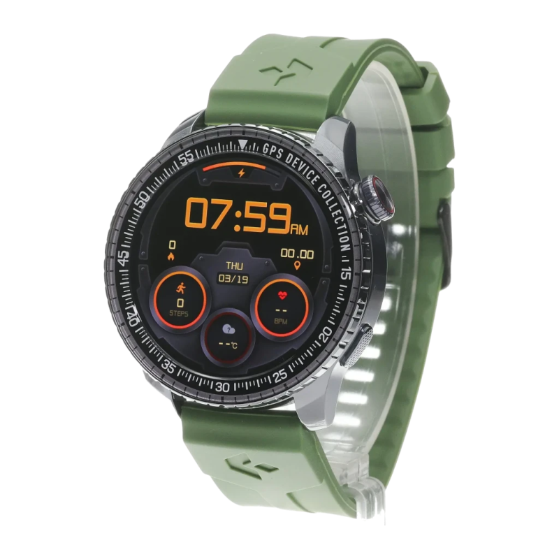 Garett Compass 48 mm Noir 1,43 pouces AMOLED GPS Appels Bluetooth 5 jours +100 sports 5ATM Smartwatch