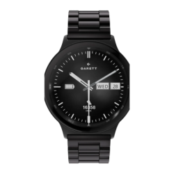 Garett Quantum Black Steel 43 mm Noir 1,43 pouces AMOLED Appels Bluetooth 7 jours +100 sports IP68 Smartwatch