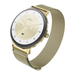 Garett Verona 2 Gold Steel Mesh 1,43 pouces AMOLED Appels Bluetooth 7 jours +100 sports IP68 Smartwatch