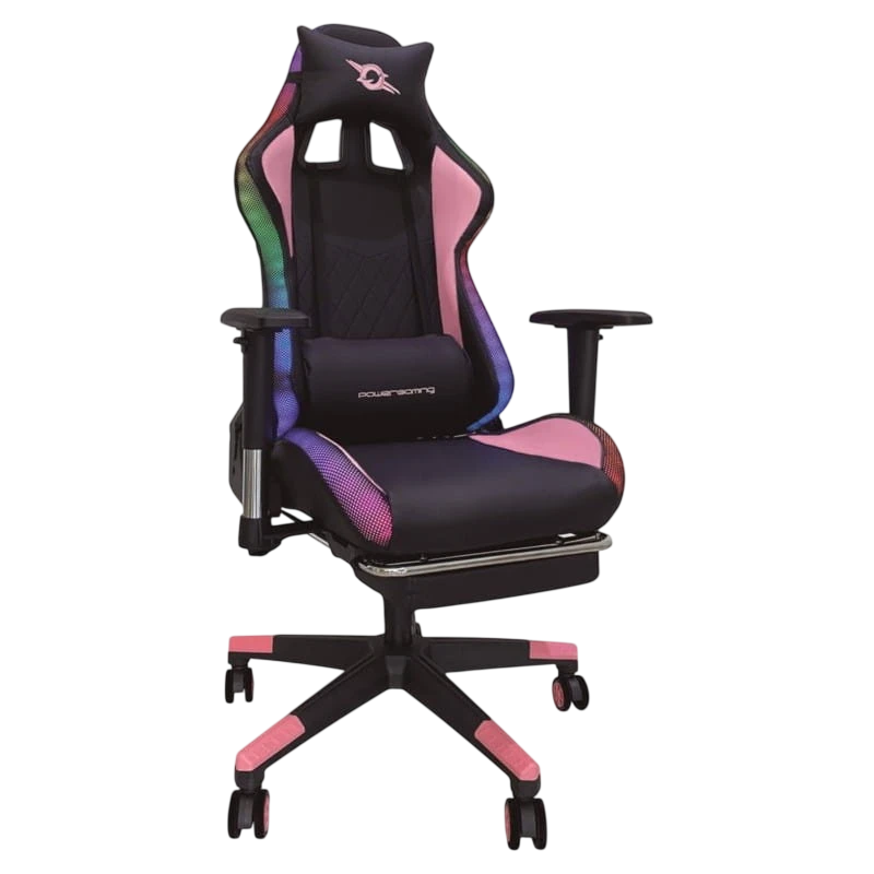 PowerGaming LED RGB V2 Rose avec Repose-pieds 90kg Chaise