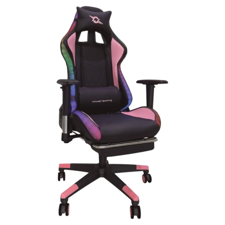 PowerGaming LED RGB V2 Rose avec Repose-pieds 90kg Chaise