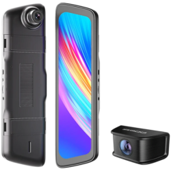 DDPai Mola E3 NEW VERSION 2CH 2K + 1080P WiFi Vision Nocturne arrière Full HD 10 pouces Dashcam rétroviseur