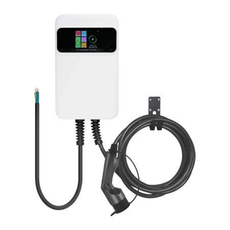 Chargeur de voiture électrique Besen Blanc 7,2kW Type 2 5m SQ20-7KW-APP 32A monophasé écran LCD