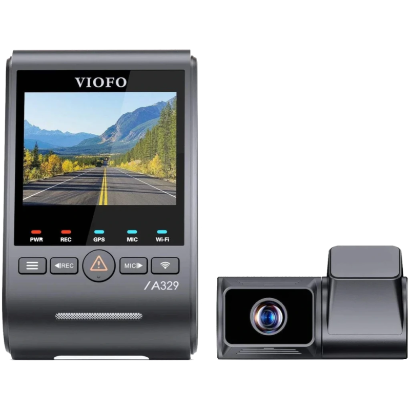 VIOFO A329T 2CH Caméra Frontale 4K avec capteur Sony STARVIS 2 IMX678 + 2K avec Téléobjectif avec IMX675 WiFi GPS Dashcam