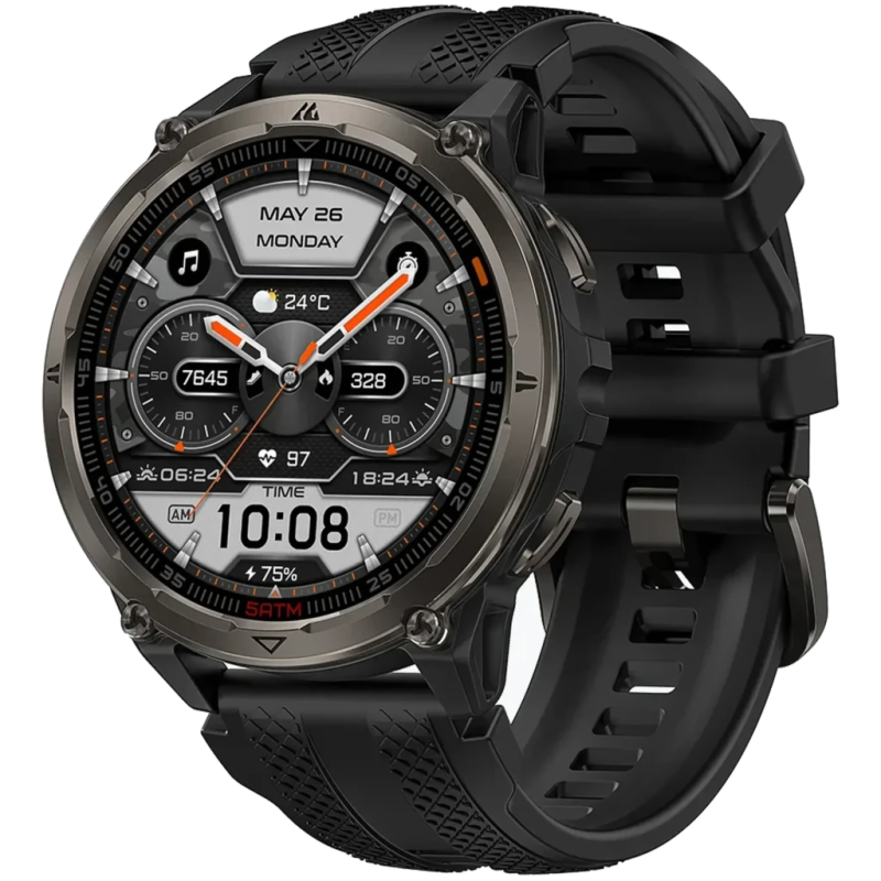 KOSPET Orb 2 Noir 1,43 pouces AMOLED GPS double bande Appels Bluetooth 16 jours +170 sports 5ATM IP69K Smartwatch