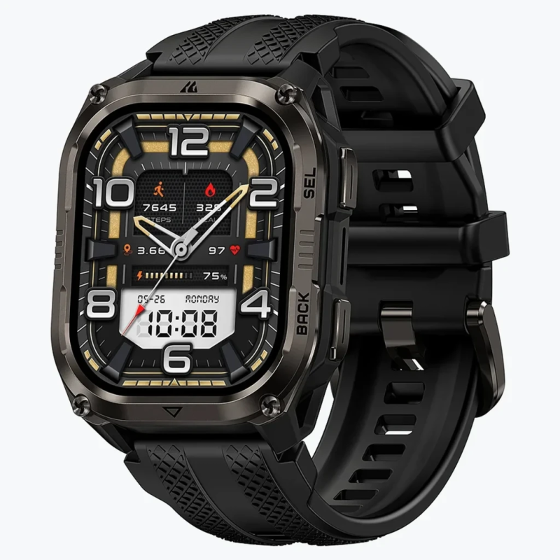 KOSPET Pulse 2 Noir AMOLED GPS double bande Appels Bluetooth 15 jours +170 sports 5ATM IP69 Smartwatch