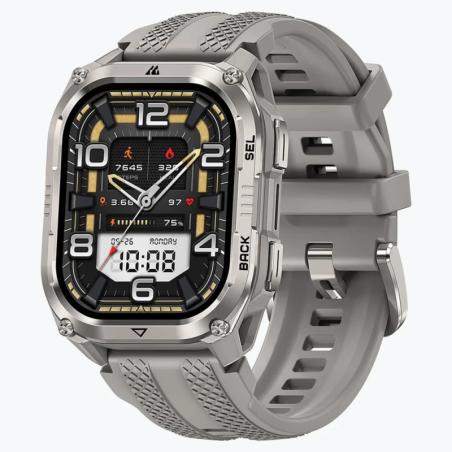KOSPET Pulse 2 Argent AMOLED GPS double bande Appels Bluetooth 15 jours +170 sports 5ATM IP69 Smartwatch