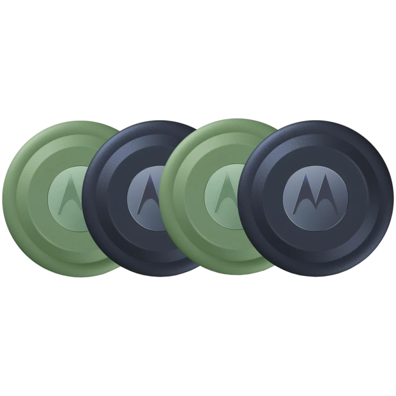 Motorola Moto Tag 2.0 Bleu/Vert Pack ×4 Bluetooth 5.4 UWB Traceur