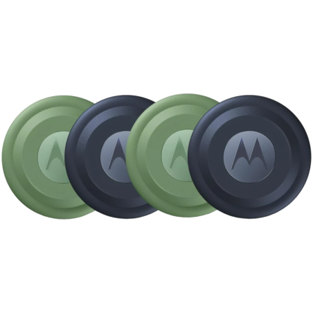 Motorola Moto Tag 2.0 Bleu/Vert Pack ×4 Bluetooth 5.4 UWB Traceur