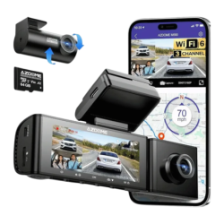 Azdome M590 3CH 2,5K Avant + 1080P Cabine Arrière GPS WiFi 3,18 pouces vision nocturne Dashcam