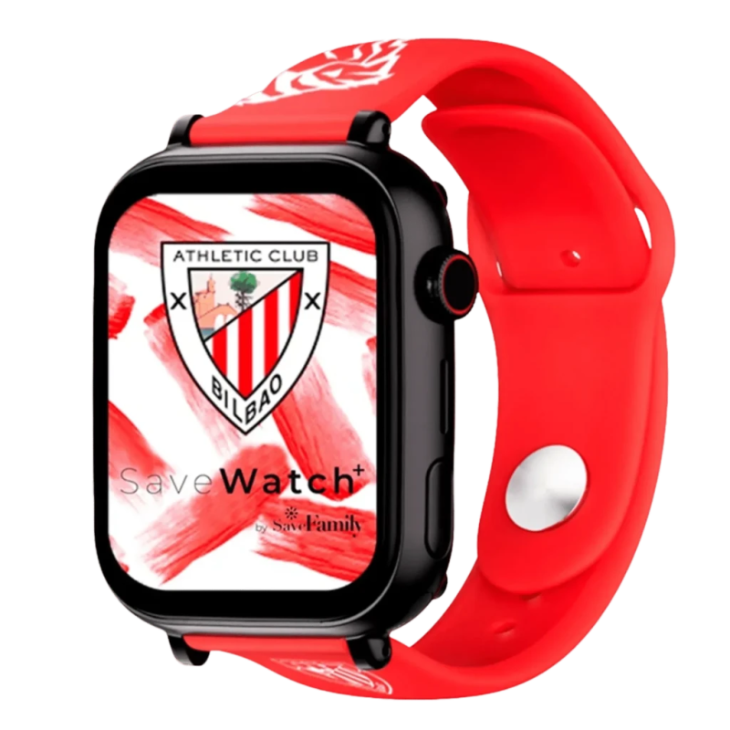 SaveFamily SaveWatch Plus Éd. Athletic Bilbao Bracelet en silicone Rouge 1,85 pouces IP67 Montre connectée