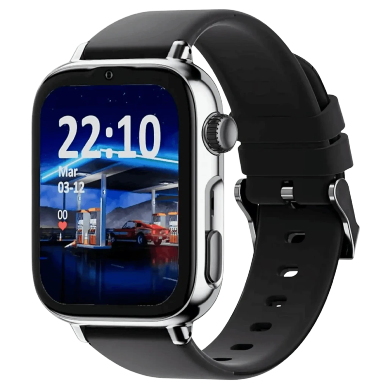 SaveFamily SaveWatch Plus 2 4G Noir Bracelet en silicone Black is Black 1,96 pouces Appels IP68 Montre connectée