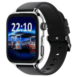 SaveFamily SaveWatch Plus 2 4G Argent Bracelet en silicone Black is Black 1,96 pouces Appels IP68 Montre connectée