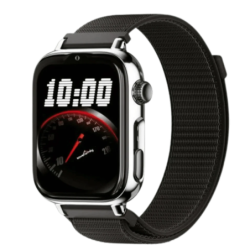 SaveFamily SaveWatch Plus 2 4G Argent Bracelet en tissu Black Night 1,96 pouces Appels IP68 Montre connectée