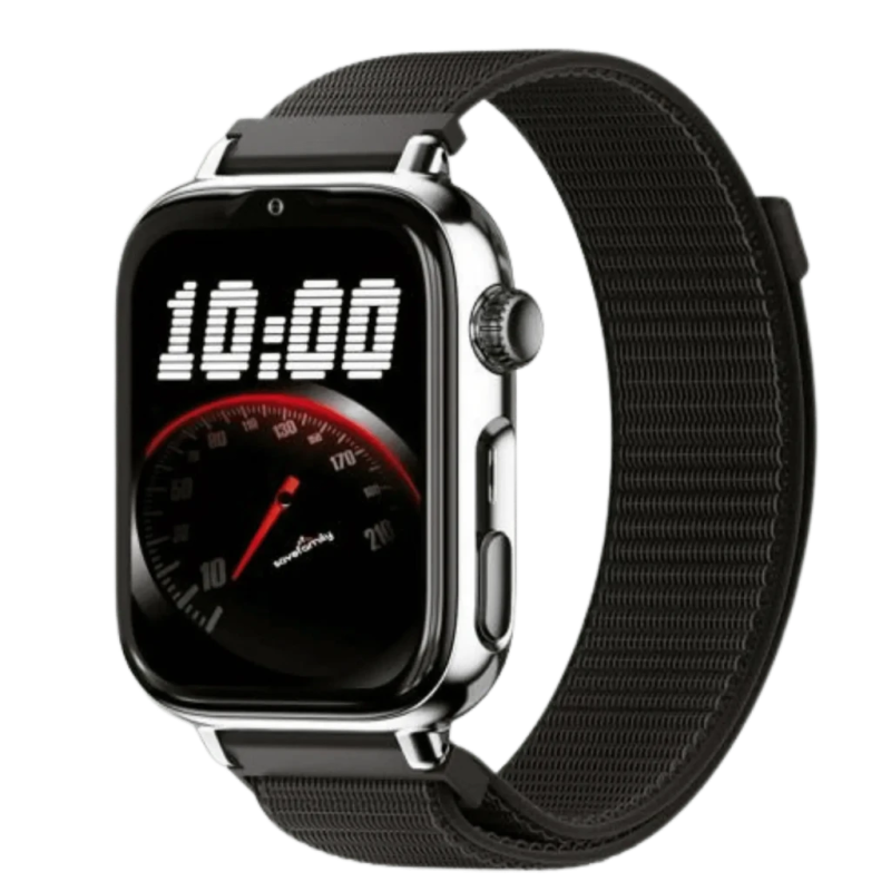 SaveFamily SaveWatch Plus 2 4G Argent Bracelet en tissu Black Night 1,96 pouces Appels IP68 Montre connectée