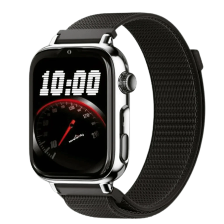 SaveFamily SaveWatch Plus 2 4G Argent Bracelet en tissu Black Night 1,96 pouces Appels IP68 Montre connectée