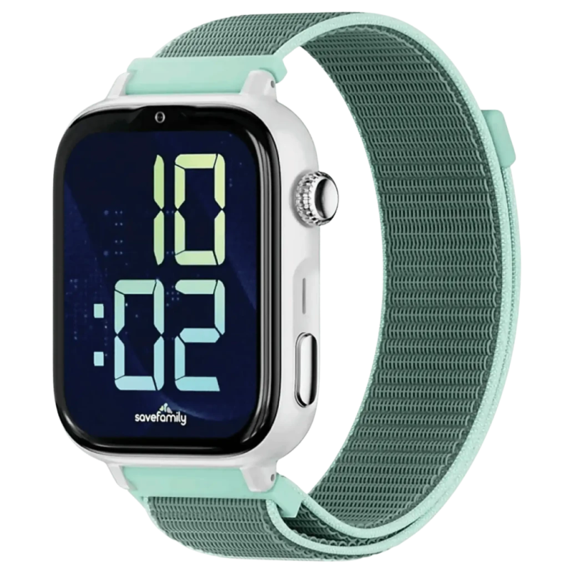 SaveFamily SaveWatch Plus 2 4G Blanc Bracelet en tissu Ocean 1,96 pouces Appels IP68 Montre connectée