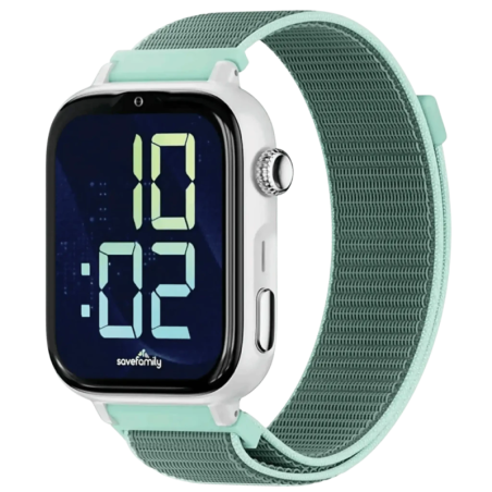 SaveFamily SaveWatch Plus 2 4G Blanc Bracelet en tissu Ocean 1,96 pouces Appels IP68 Montre connectée