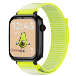 SaveFamily SaveWatch Plus Noir / Tissu jaune fluo Bouton SOS Appel vidéo